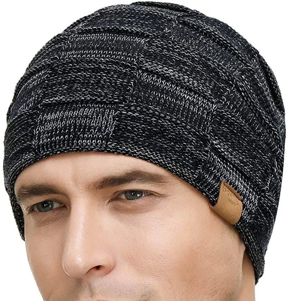 VGOGFLY Slouchy Beanie Winter Hats/Lined Knit Warm Stocking Hat - Black